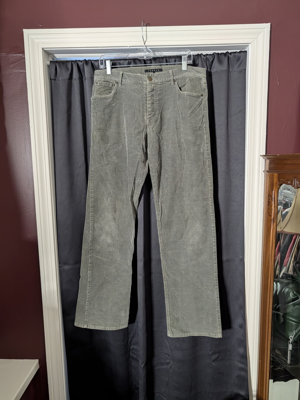 Theory Vintage Made In USA Men's Gray Corduroy Pants Jeans 33